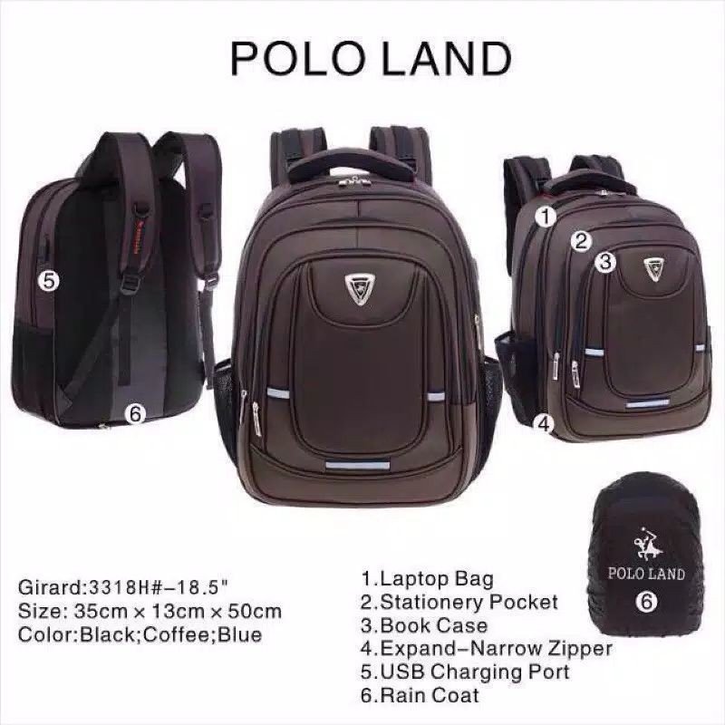 tas laptop polo land 18 inchi