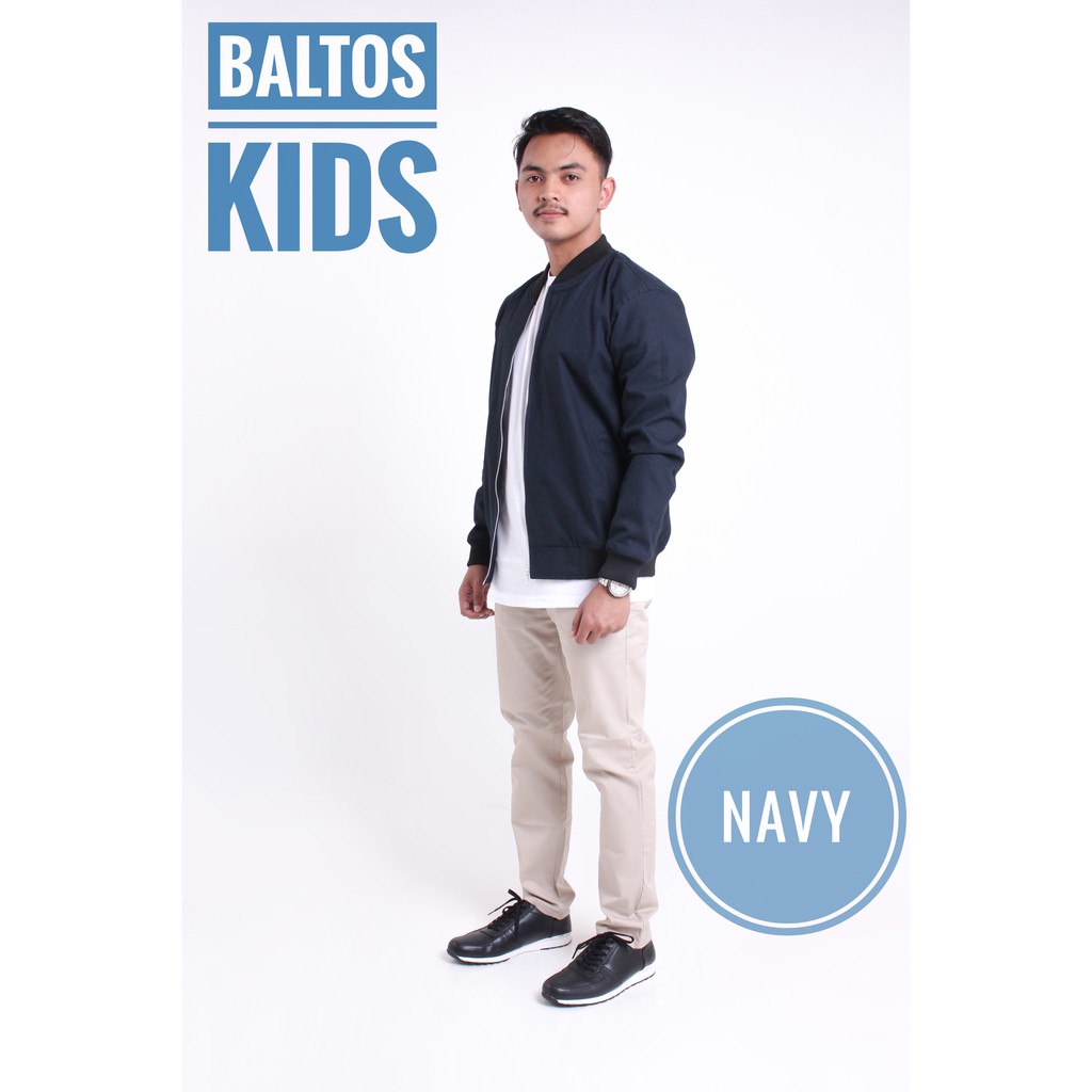 JAKET BOMBER PRIA SIX POINT BAPIN PREMIUM QUALITY-NAVY