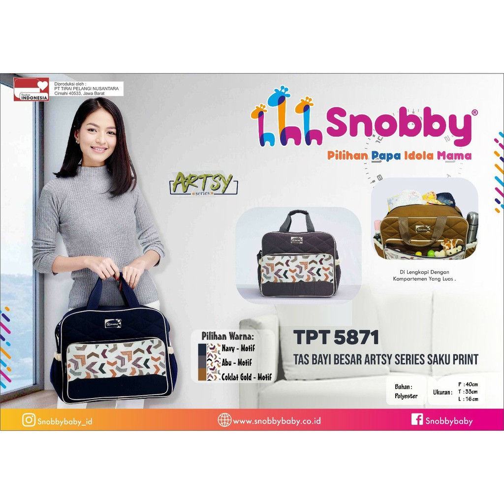 Snobby Tas Bayi Besar / Sedang / Kecil Saku Print TPT5871 / 5872 / 5873 Artsy Series