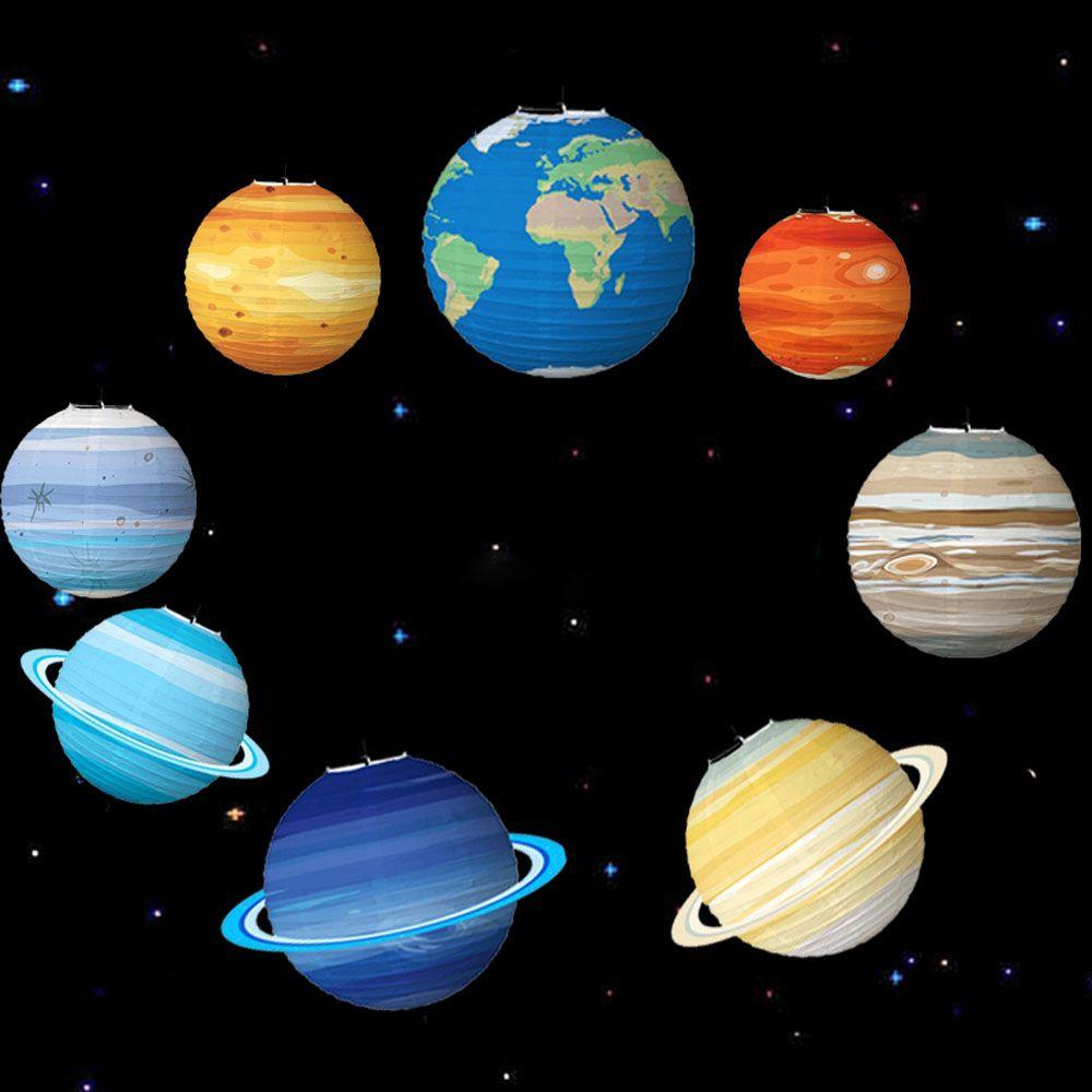 Rebuy Festival Lantern Portable Eight Planets Lantern Mid-Autumn Festival Lantern Perlengkapan Pesta Hadiah Festival Lampion Kertas Berbintang