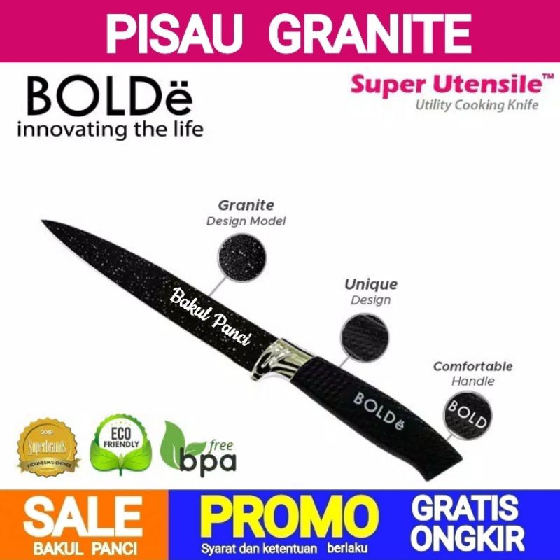 PISAU DAPUR GRANIT - BOLDe SUPER KNIVES GRANITE COOKING KNIFE - PISAU MASAK BUAH SERBAGUNA