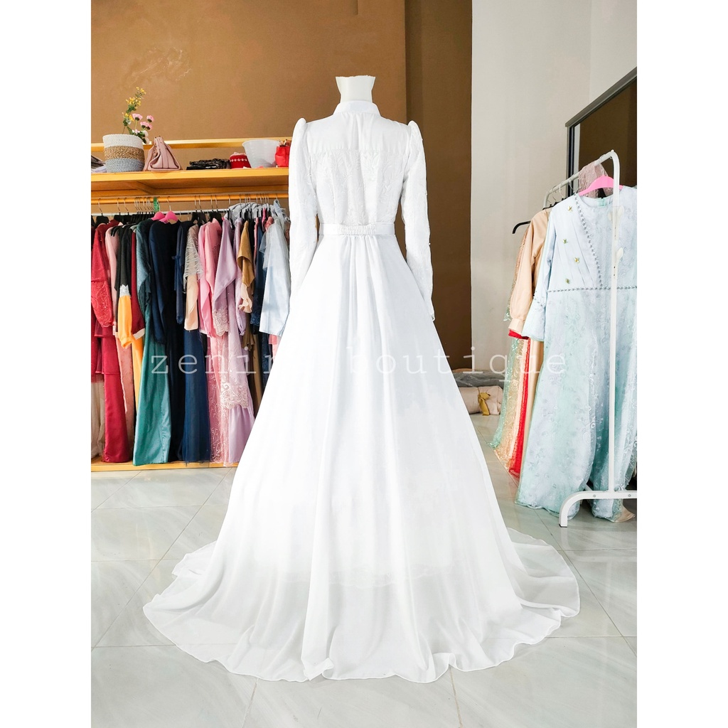 NAJWA Dress FREE EKOR ceruty babydoll / Gaun pengantin / Baju pesta / Lamaran / Akad nikah / Bridesmaids / kondangan / couple tersedia ukuran kecil hingga jumbo