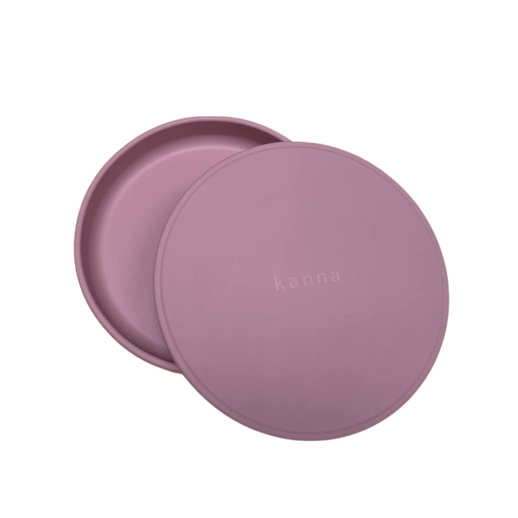 [ Giggel ] Premium Silicone Plate With Lid / Piring Makan MPASI Anak Piring Silikon + Tutup