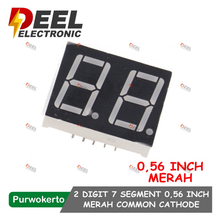 2 DIGIT SEVEN SEGMENT 0,56 INCH RED COMMON CATHODE 7 SEGMENT MERAH