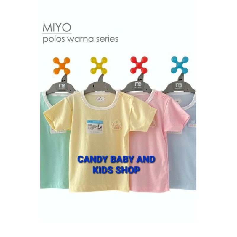 Oblong Miyo Bayi Anak Gulon Baju Atasan Polos Warna M L Pendek Panjang isi 3 SNI Murah Halus Lembut