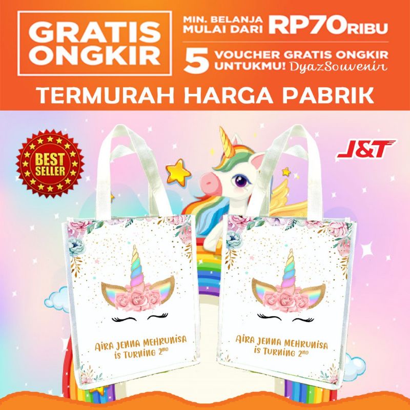 

tas ultah tas mika birthday unicorn tas kuda pony tas anak custom tas souvenir unik tas hamparan tas hampers