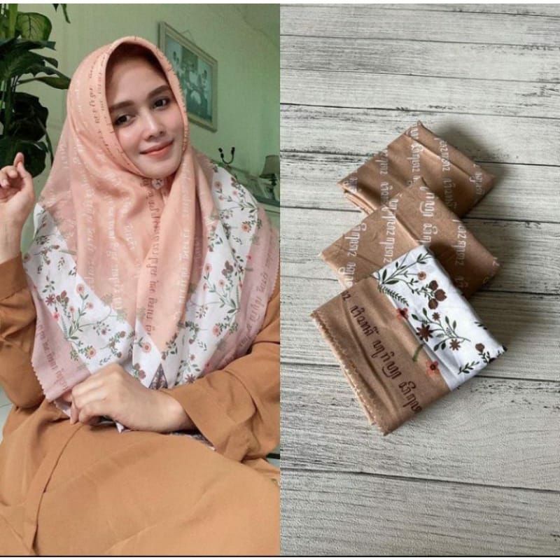 Hijab Koran (LASER CUT)/ Hijab segiempat koran / hijab arab / hijab viral / hijab tulisan