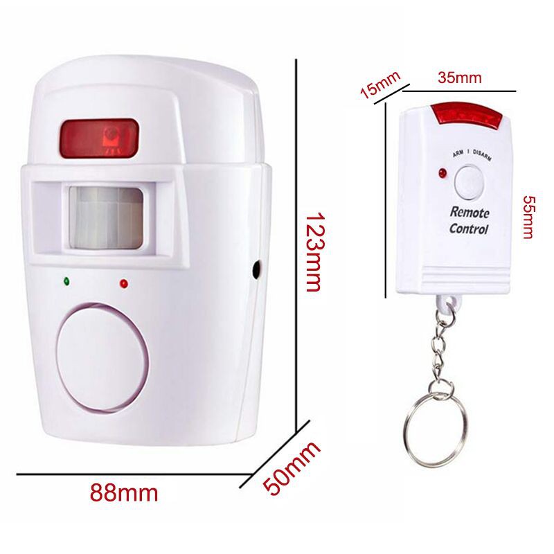 Sensor Alarm Rumah Anti Maling Sensor Gerak Infrared 2 Remote Control Security Home Sensor 105 dBm