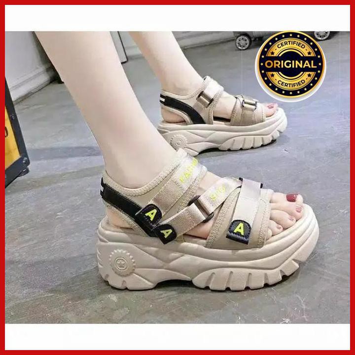 Sandal Gunung Wanita Korea Sol Tinggi 2021 - cream, 37