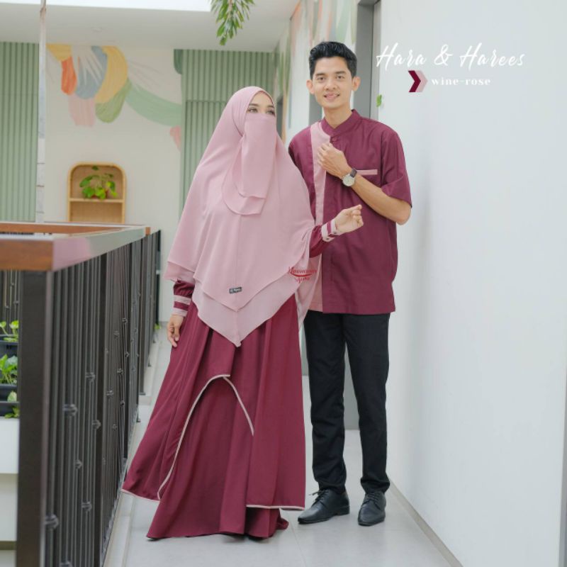 Gamis Hara Harees Khumaira syari M XXL Gamis Hitam Kombinasi