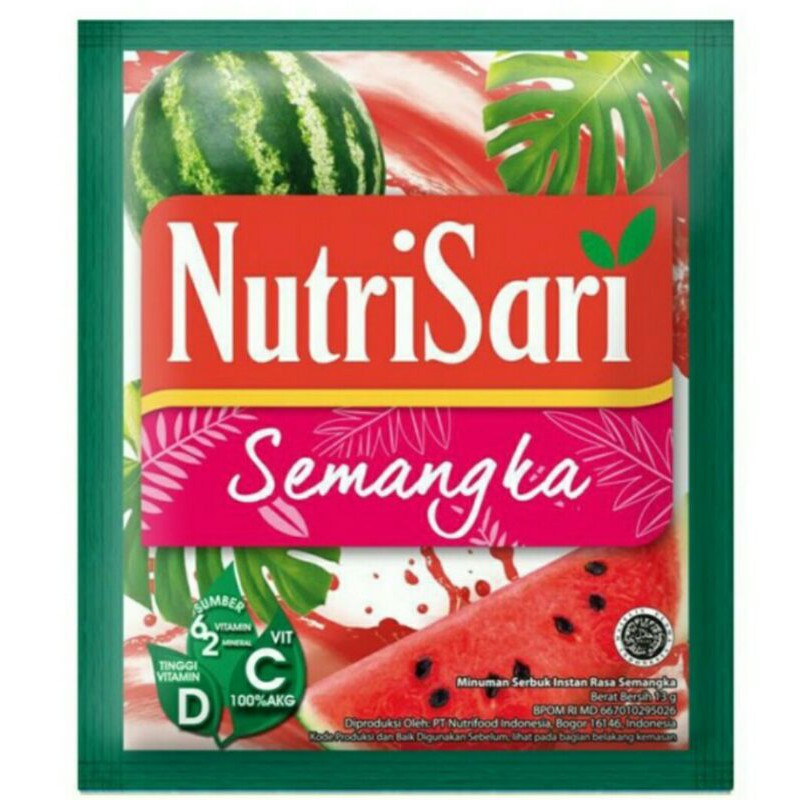 

Nutrisari Isotonik jeruk segar, Nanas, Semangka, Cincau, Cocopandan 10 saset