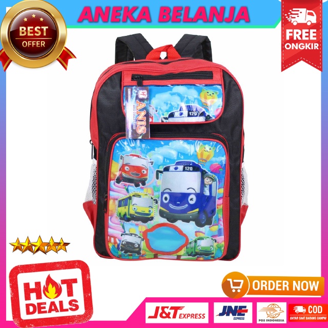 Stock Terbatas Tas Ransel Sekolah Anak Cowok Gambar Kartun Little Bus Trendy Tas Lucu Keren Bagus Ekonomis