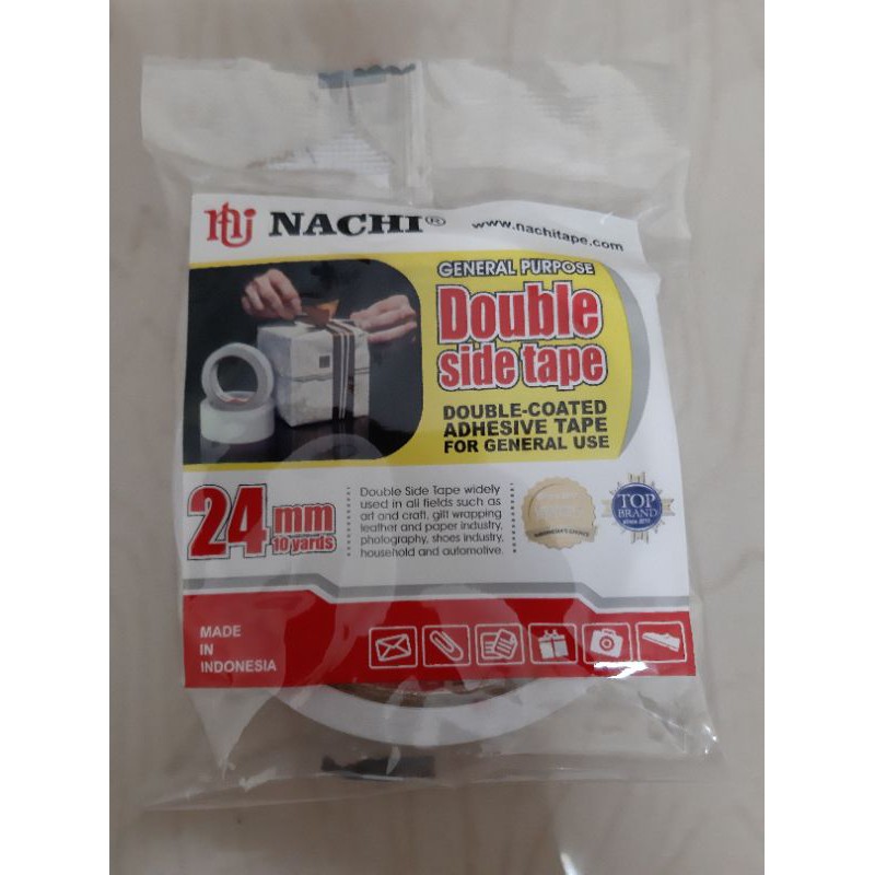 

Double Tape Nachi Solasi Bolak balik 24 mm 1 inch ukuran sedang