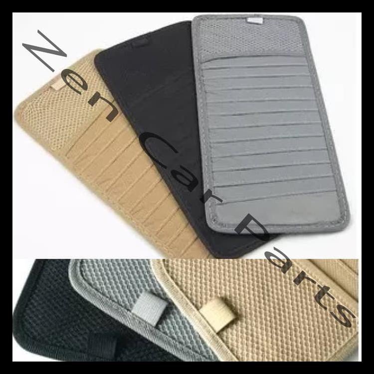 Tempat Cd Sun Visor Mobil Kartu Vcd Dvd Cars Organizer Interior Holder - Beige