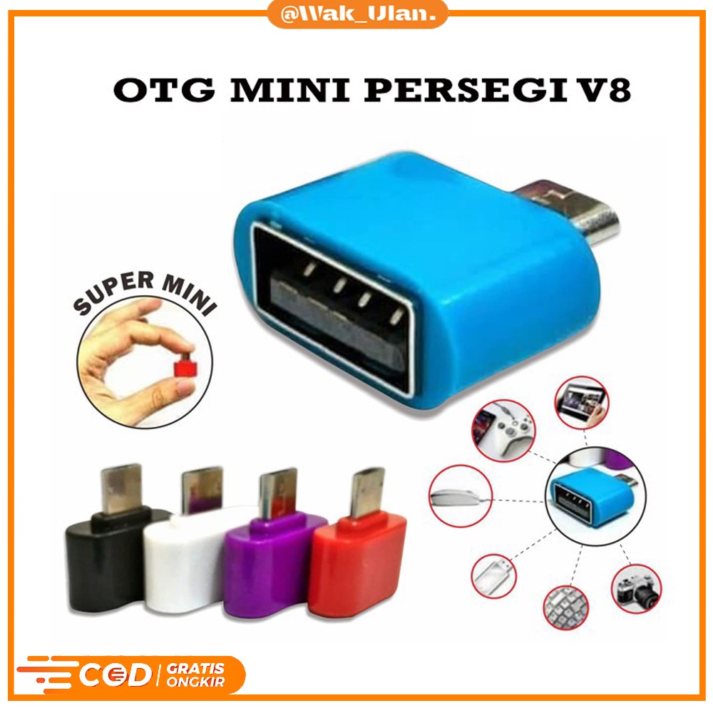 CONNECTOR CONVERTER USB OTG ON THE GO MINI V8 PERSEGI Micro USB Port Konektor Non Kabel MURAH