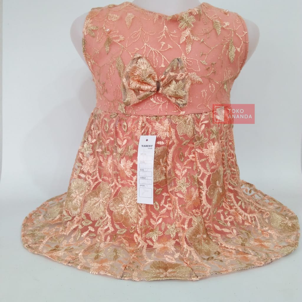 DRESS ANAK FULL BRUKAT TANGAN DAN KUTUNG / GAUN PESTA ANAK PEREMPUAN  / GAUN PESTA ANAK