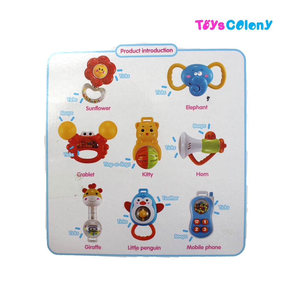 ABERO - BABY TOYS RATTLE ISI 8PCS KERINCINGAN AMAN UNTUK MAINAN BAYI