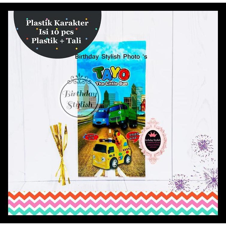 

Plastik Snack/ Bingkisan Ulang Tahun Tayo The Little Bus Sedang Isi 10 Terlengkap