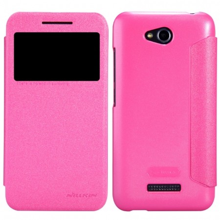 Nillkin HTC Desire 616 Case Sparkle Flip Leather Cover - Rose Red