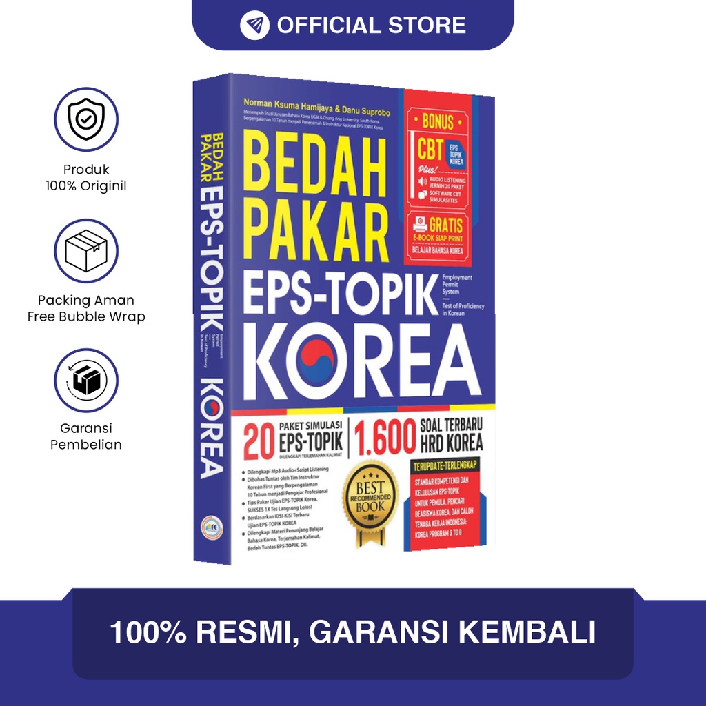 Buku Belajar Bahasa Korea Bedah Pakar EPS TOPIK Terlengkap