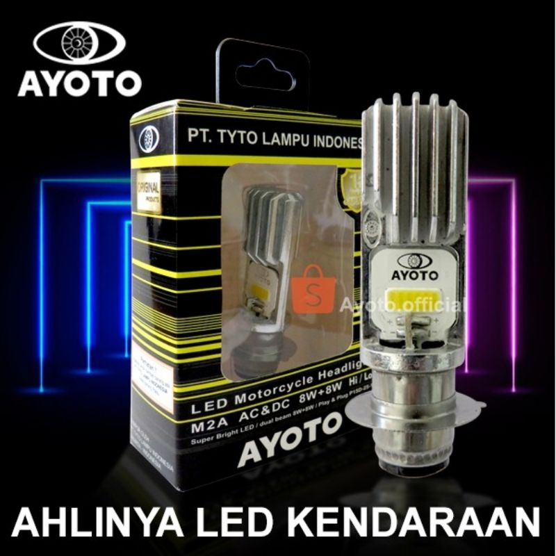 Lampu LED depan motor AYOTO M2A H6 AC&amp;DC motor matic bebek