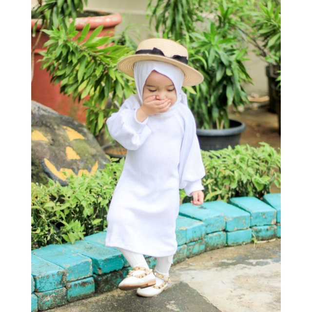 KAMILA Dress KATUN RIB DRESS VIRAL KEKINIAN Dress Anak Rib Knitt LENGAN BALON Lucu Kekinian 1-4