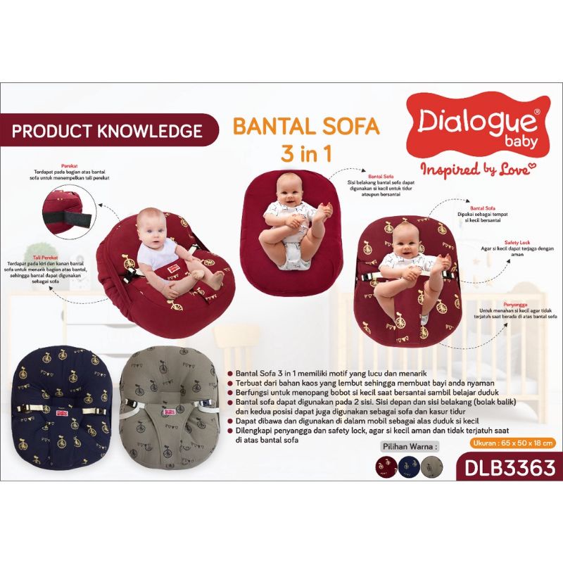 Dialogue Sofa Baby 3in1 - Sofa Bayi Dudukan Bantal Bayi Kado Lahiran