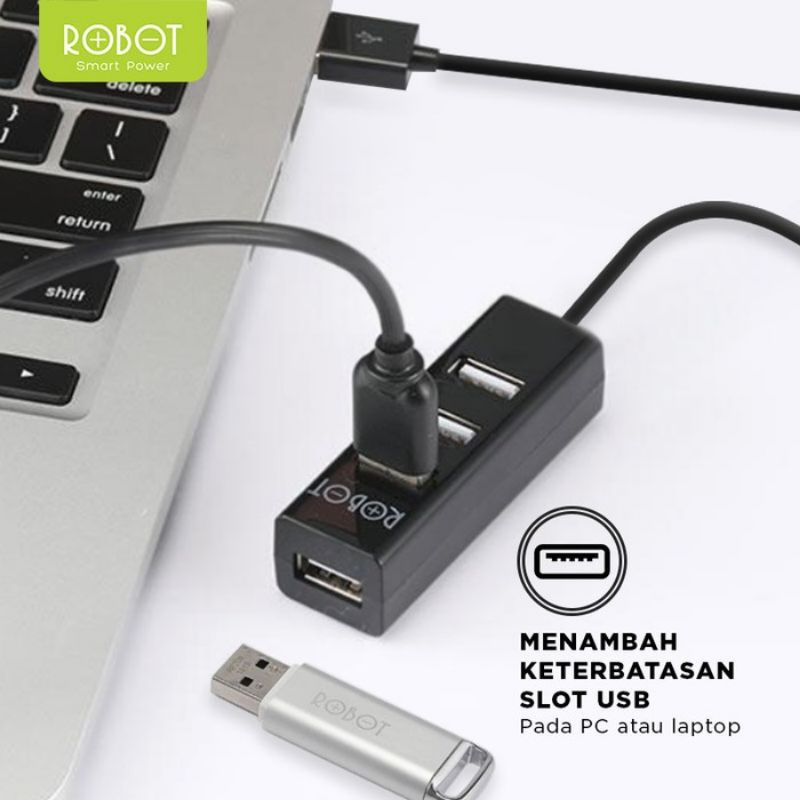 USB HUB 4 Port Robot H140-80 (Panjang Kabel 80cm)