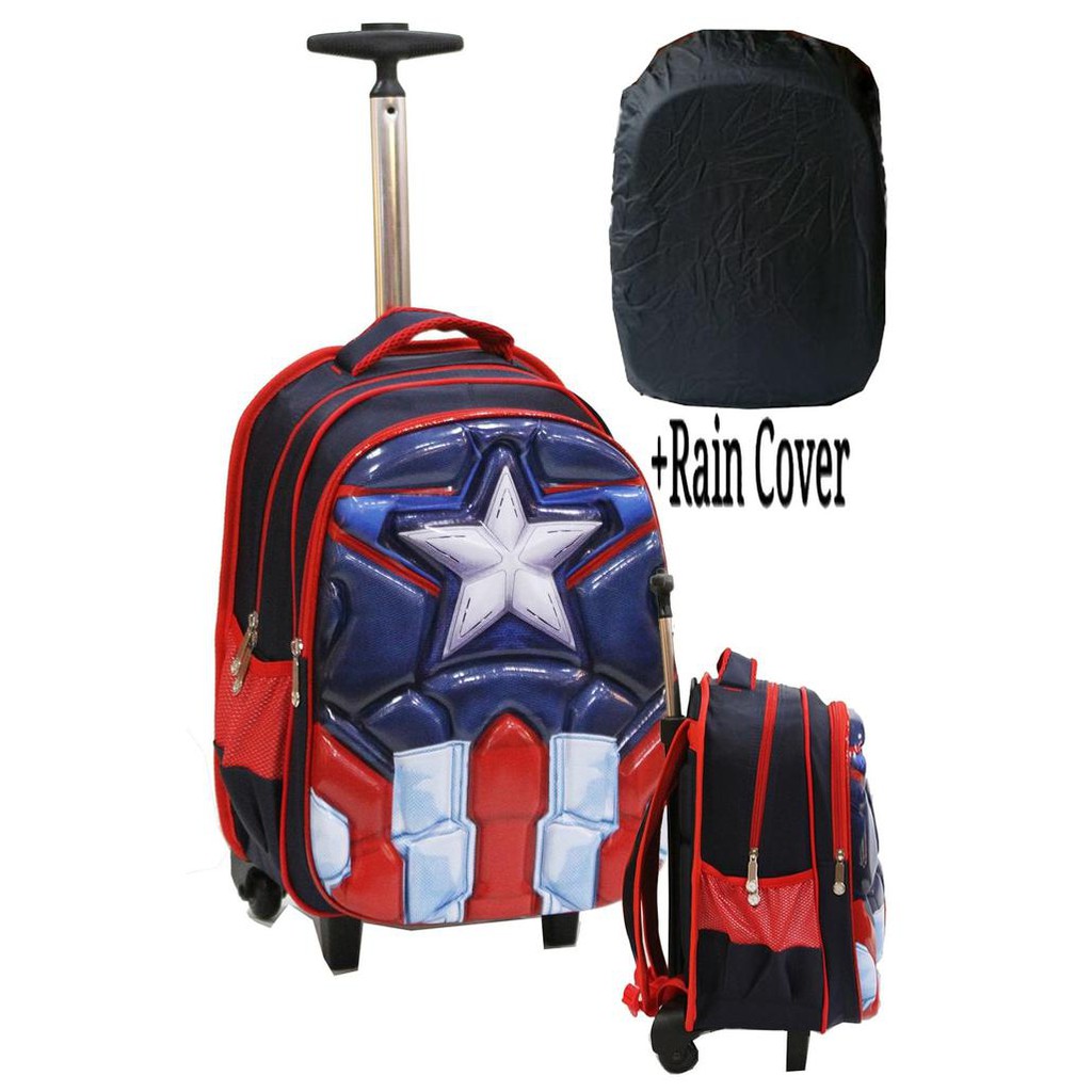 Tas trolley sd gagang stainles spiderman otot 6d timbul 