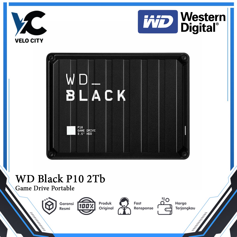 WD BLACK P10 2Tb Game Drive Portable Original Garansi 3 Tahun