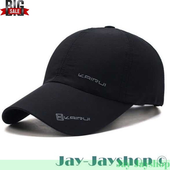 Topi baseball KAIRUI Topi Quick Dry Topi Olah Raga TERLARIS ORIGINAL - Hitam