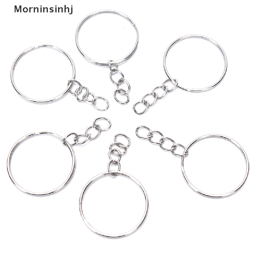 Mornin 150pcs Gantungan Kunci Dengan Rantai Split Jump Rings with Screw Eye Pins DIY Keychain id