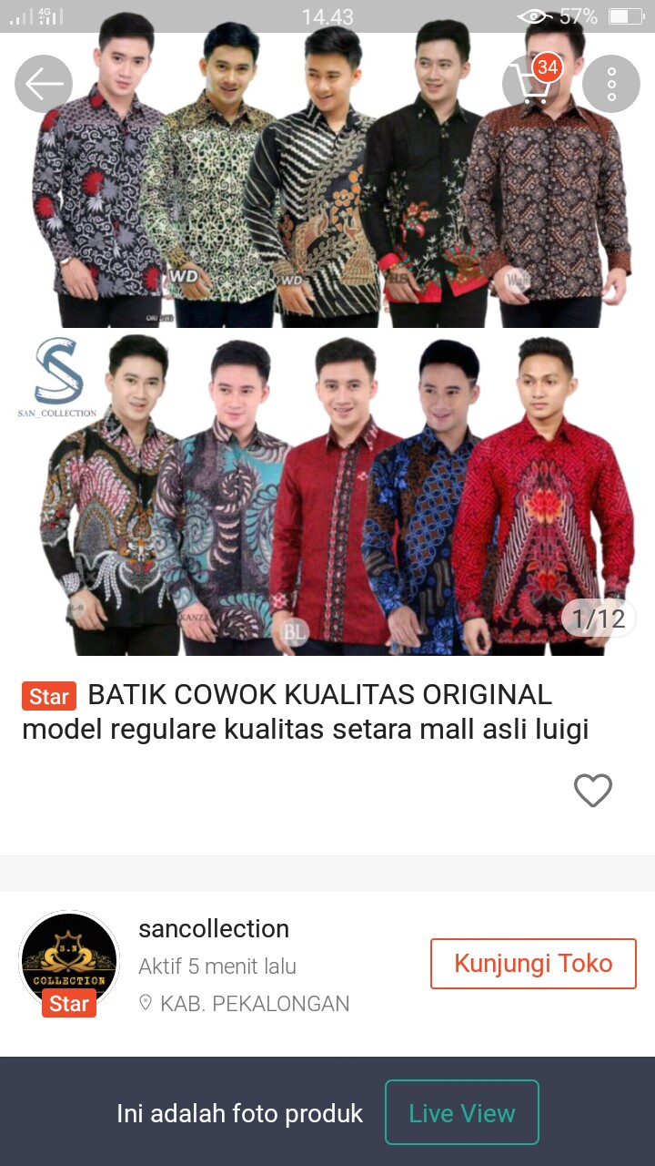 Batik Cowok Kualitas Original Model Regulare Kualitas Setara Mall Asli Luigi Batani Lb