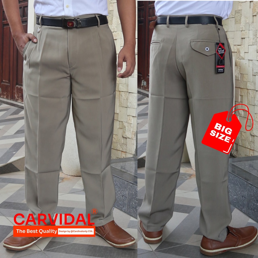 Celana Formal Pria Reguler Kain Teflon Size 33-38