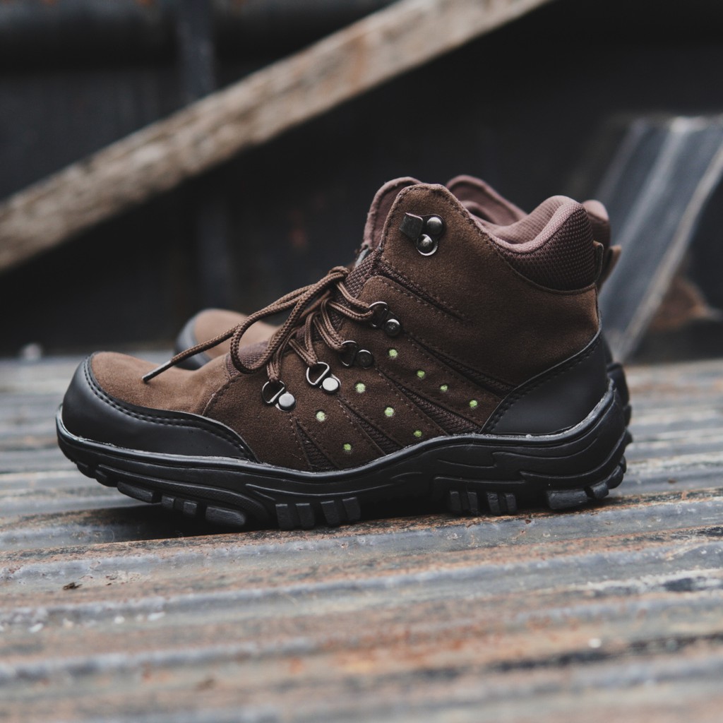 Sepatu Safety Boots Pria Crocodile Macan PDL Bots Septi Ujung Besi Hiking Outdoor Kerja Jalan Laki