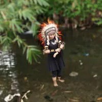 warbonnet/topi indian/topi pesta carnval/topi bulu ayam