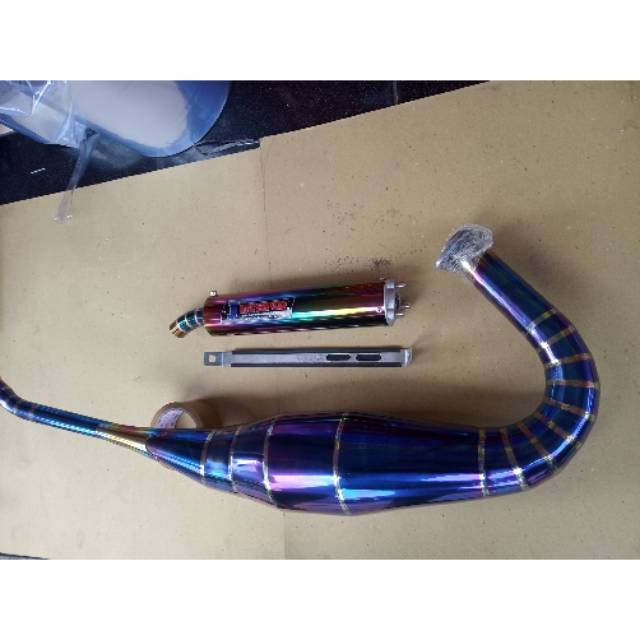 Knalpot Racing jetspid Ninja 150 Stainlees Bluemoon slincer pelangi
