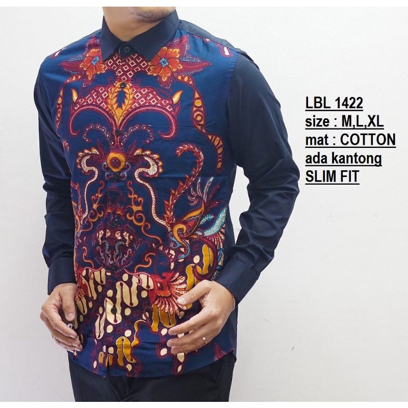 BAJU KEMEJA BATIK PRIA SLIM FIT LENGAN PANJANG BAJU BATIK SLIMFIT ZL7907B