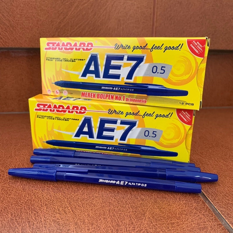 

Bolpen/Bolpoint/Ballpen/Pulpen/Balpoint Standard AE7/AE-7 BIRU (12pcs)