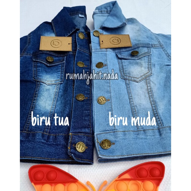 jaket jeans anak costum nama karakter