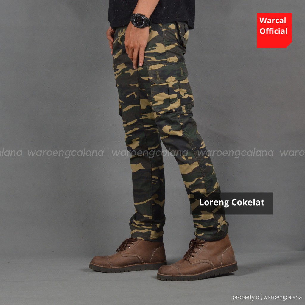 In One Cargo Panjang Loreng Brown