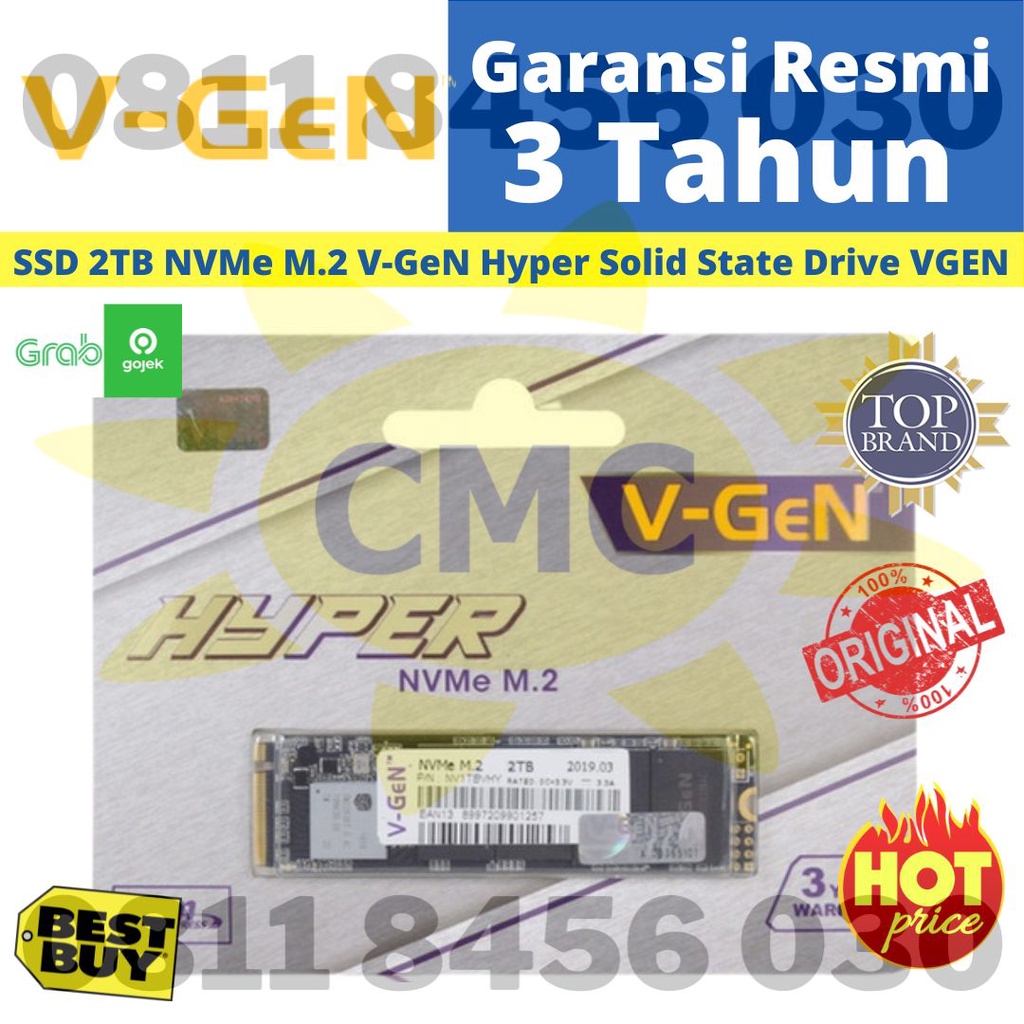 SSD 2TB NVME M.2 M2 V-GeN Hyper PCIe Solid State Drive 2280 Vgen