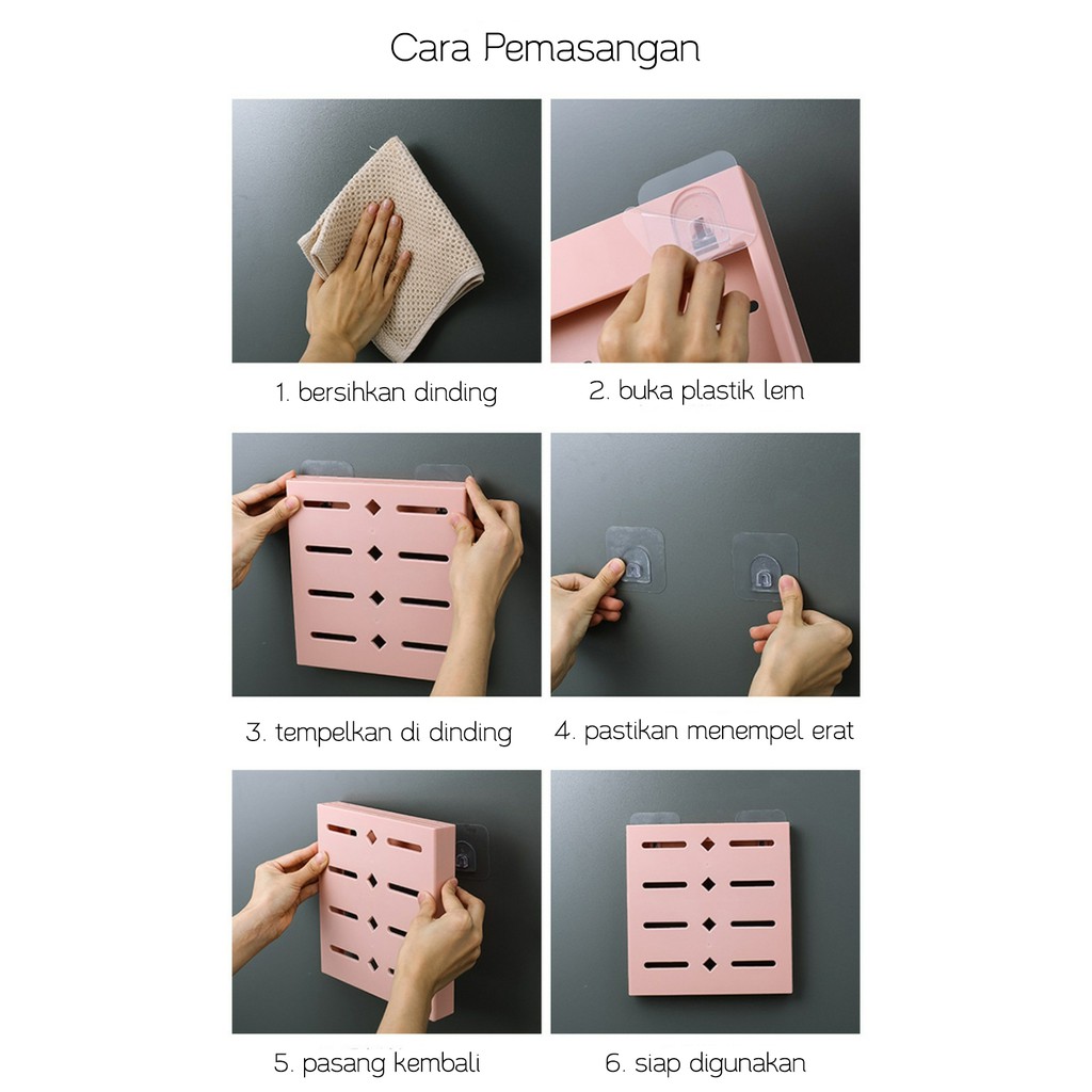 KA 09 Tempat Gantung Pisau Bahan Plastik Minimalist Tempel Dinding