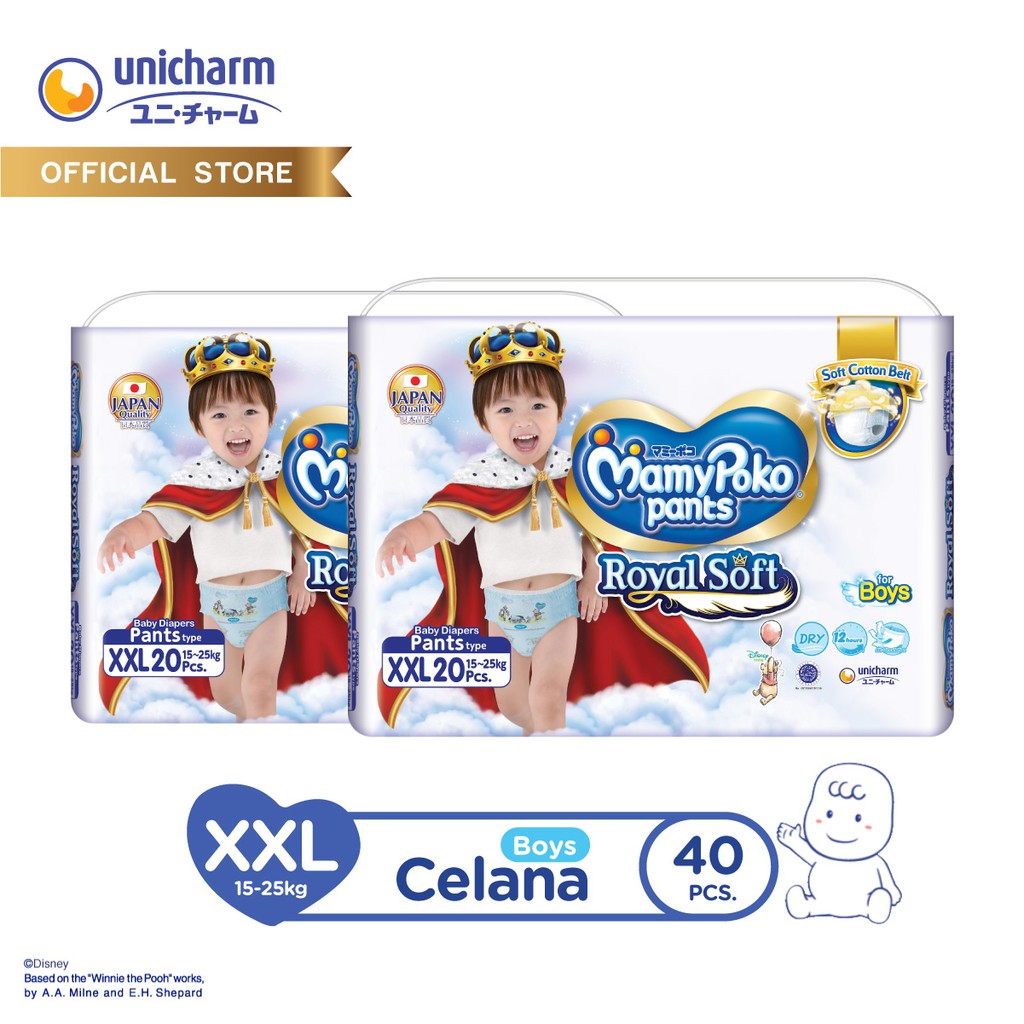 MamyPoko Pants Royal Soft - XXL 20 - Boys - Popok Celana