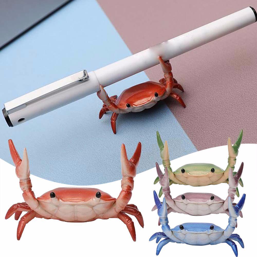 Lanfy Crab Pen Holder Dekorasi Rumah Jepang Lucu Bracket Pen Holder Ornamen Rak Penyimpanan Alat Tulis