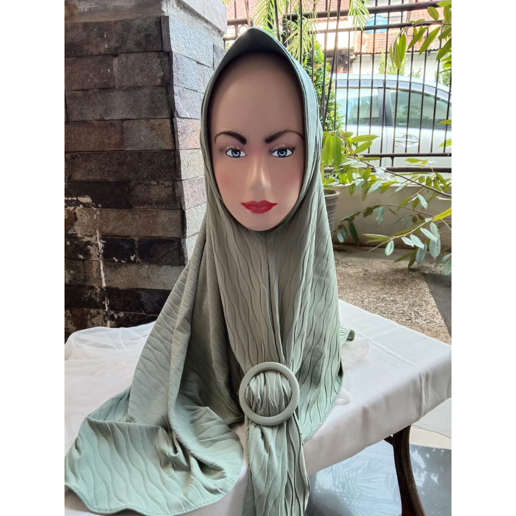 JILBAB SPANDEK BALLON - PLISKET GESPER LILIT (M) - HIJAB DOI ORI