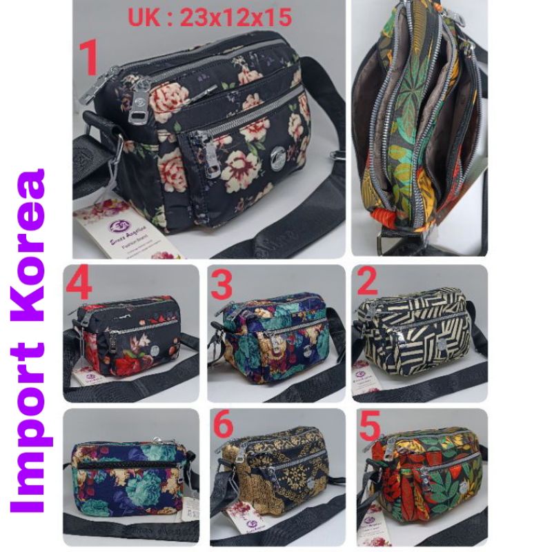 ORIGINAL Tas Selempang Ernes Angeline Import KOREA Tebal Anti Air Best Seller Terbaru