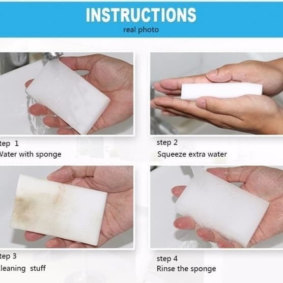isi 4 pcs Magic Spon Melamine Sponge Cuci Ajaib Pembersih Dapur Wastafel Panci