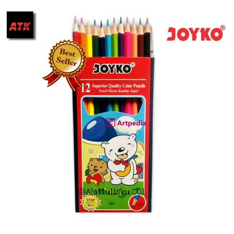 

Pensil Warna/Mewarnai Colour/Color Pencil 12 warna Joyko Panjang CP-12PB