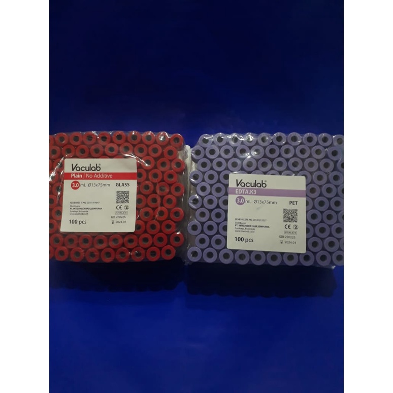 TABUNG DARAH VACULAB EDTA K3 3ML 3CC ONEMED ECER